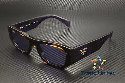 Pre-owned Prada Pr A01s 14o50b Havana Violet Mirror Internal Silver 53mm Unisex Sunglasses