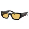 Prada Yellow Rectangular Unisex Sunglasses Pr A01s 15o10c 53 In Black