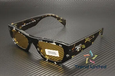 Pre-owned Prada Pr A01s 15o10c Havana Black Transparent Yellow 53 Mm Unisex Sunglasses