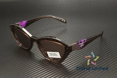 Pre-owned Prada Pr A02s 17o60b Brown Transparent Light Brown 52 Mm Women's Sunglasses