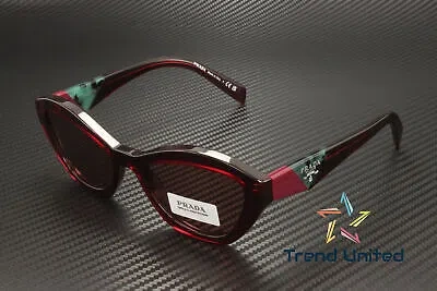 Pre-owned Prada Pr A02s 18o80b Red Transparent Dark Violet 52 Mm Women's Sunglasses In Purple