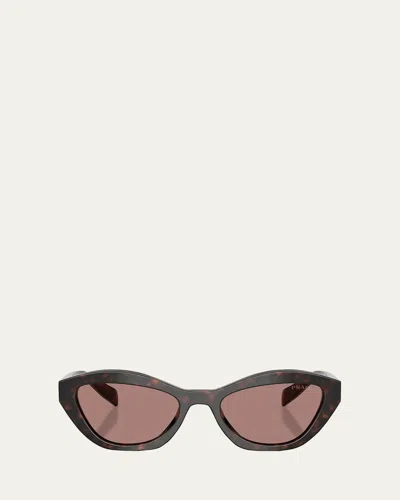 Prada Pr A02sf Acetate Cat-eye Sunglasses In Pink