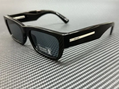 Pre-owned Prada Pr A03s 16k07t Black Blue Vintage Men's 56 Mm Sunglasses