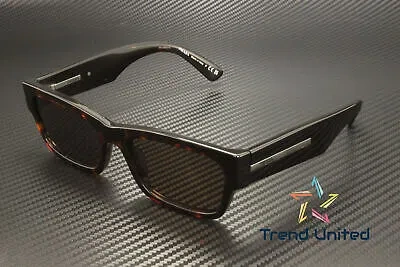 Pre-owned Prada Pr A03s 17n08t Havana Brown 56 Mm Men's Sunglasses