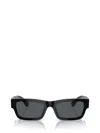 Prada Logo-engraved Rectangle-frame Sunglasses In Black