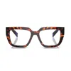 Prada Womens Brown Pr A03v Square-frame Tortoiseshell Acetate Eyeglasses In Multi