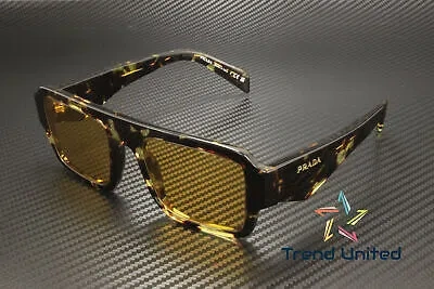 Pre-owned Prada Pr A05s 16o10c Black Malt Tortoise Yellow 53 Mm Men's Sunglasses