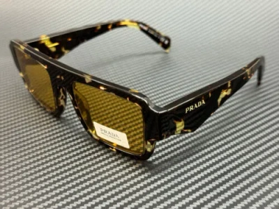 Pre-owned Prada Pr A05s 16o10c Black Tortoise Yellow Men's 53 Mm Sunglasses