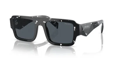 Pre-owned Prada Pr A05s Black Tortoise/dark Grey (15o-70b) Sunglasses In Gray