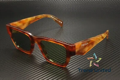 Pre-owned Prada Pr A06s 11p60c Cognac Tortoise Green 50 Mm Men's Sunglasses