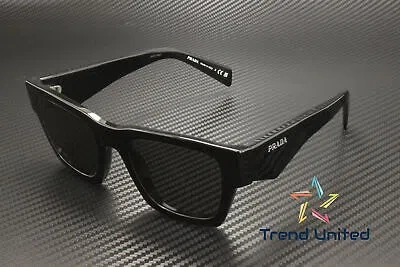Pre-owned Prada Pr A06s 16k08z Black Dark Grey 50 Mm Men's Sunglasses In Gray