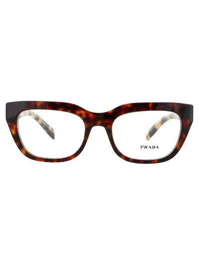 Prada Pr A06v Eyeglasses In Transparent Brown - Demo
