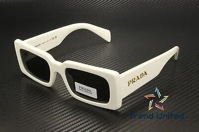 Pre-owned Prada Pr A07s 1425s0 Talc Dark Grey 52 Mm Women's Sunglasses In Gray