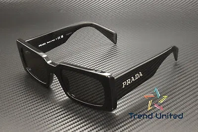 Pre-owned Prada Pr A07s 1ab5s0 Black Dark Grey 52 Mm Women's Sunglasses In Gray