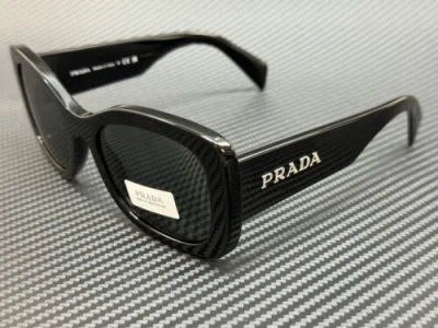 Pre-owned Prada Pr A08s 1ab5s0 Black Grey Women's 56 Mm Sunglasses In Gray