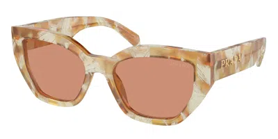Prada Pr A09s 19n20d Women's Sunglasses Tortoiseshell Size 53 In Brown