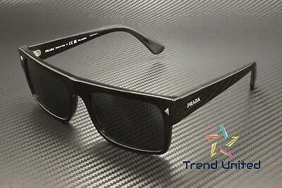 Pre-owned Prada Pr A10s 16k08g Black Polar Black Polarized 59 Mm Men's Sunglasses
