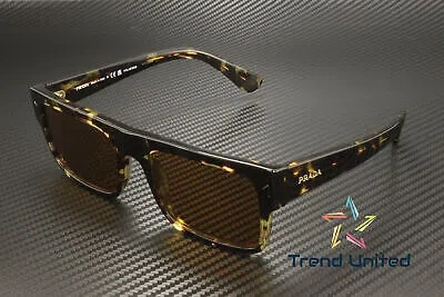 Pre-owned Prada Pr A10s 16o20c Havana Black Yellow Yellow Polarized 57 Mm Men's Sunglasses