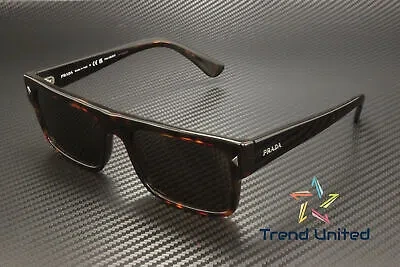 Pre-owned Prada Pr A10s 17n01d Havana Brown Polar Polarized 57 Mm Men's Sunglasses