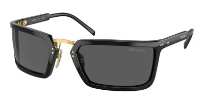 Prada Pr A11s 1ab5s0 Men's Sunglasses Black Size 62