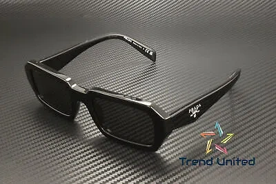 Pre-owned Prada Pr A12s 16k08z Black Dark Grey 52 Mm Women's Sunglasses In Gray