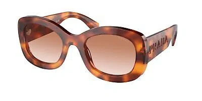 Pre-owned Prada Pr A13s 18r70e Cognac Tortoise Cognac Sfumato Ninfea 54mm Women Sunglasses