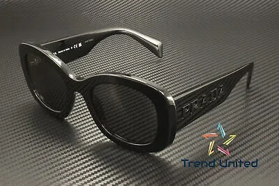 Pre-owned Prada Pr A13s 1ab5s0 Black Dark Grey 54 Mm Women's Sunglasses In Gray