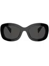 Prada Dark Grey Oval Ladies Sunglasses Pr A13s 1ab5s0 54 In Black