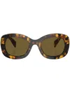 Prada Womens Pr A13s Butterfly-frame Acetate Sunglasses Yellow In Green