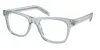 Prada 52mm Rectangle Optical Glasses In Blue