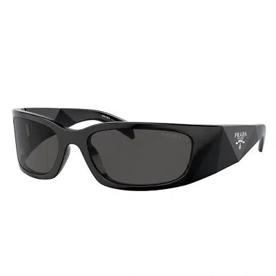 Pre-owned Prada Pr A14s 1ab5s0 Black Plastic Butterfly Sunglasses Grey Lens In Gray