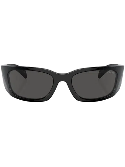 Prada Pr A14s Rectangular Frame Sunglasses In Black
