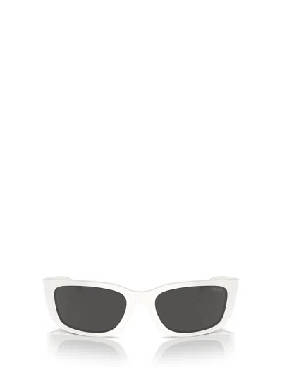 Prada Symbole Wraparound-frame Sunglasses In White