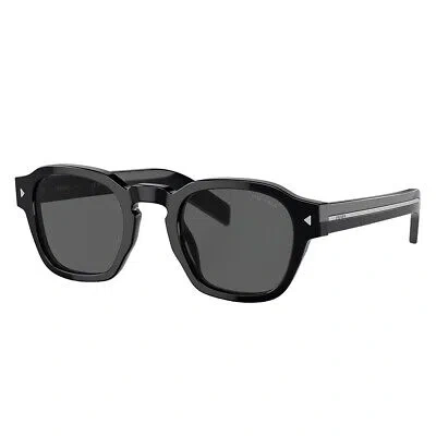 Pre-owned Prada Pr A16s 16k731 Black Plastic Square Sunglasses Grey Lens In Gray
