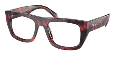 Prada Pr A17v 16u1o1 Women's Glasses Tortoiseshell Size 53 - Free Lenses - Blue Light Block Available In Ruby Marble Tortoise