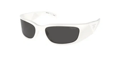 Pre-owned Prada Pr A19s 1425s0 Talc Dark Grey 60 Mm Men's Sunglasses In Gray