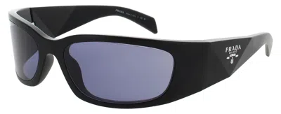 Prada Pr A19s Men's Acetate Sunglasses 60-18-120 With Case In 1bo40g - Matte Black / Dark Violet