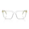 Prada Pr A19v Symbole 14r1o1 Verde Menta Trasparente Glasses In White