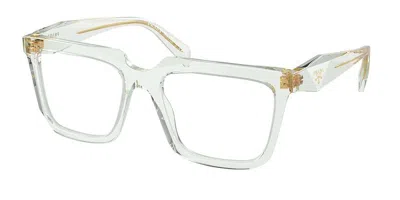 Prada Pr A19vf Asian Fit Women's Glasses, Green, Size 55 In Transparent