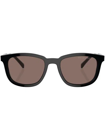 Prada Pr A21s Round Frame Sunglasses In Black