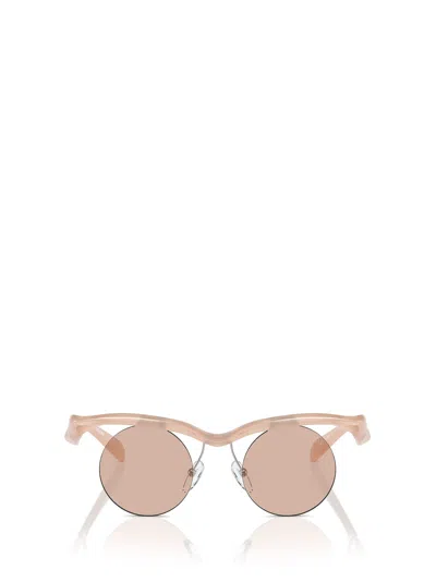 Prada Pr A24s Opal Peach Sunglasses In Metallic