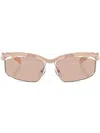 Prada Womens Pink Pr A25s Cat-eye Acetate Sunglasses In Neutrals