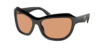 Pre-owned Prada Pr A27s 16k07v Black Orange 62 Mm Women's Sunglasses