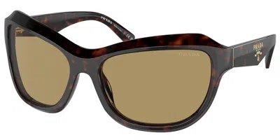 Prada Pr A27s 17n70g Women's Sunglasses Tortoiseshell Size 62 In Black