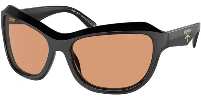 Prada Pr A27sf Asian Fit 16k07v Women's Sunglasses Black Size 63