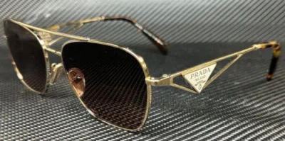 Pre-owned Prada Pr A50s Zvn50c Pale Gold Brown Gradient Women's 59 Mm Sunglasses
