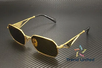 Pre-owned Prada Pr A51s 15n01t Matte Gold Dark Brown 58 Mm Women's Sunglasses