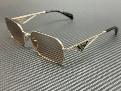 Pre-owned Prada Pr A51s 1bc8j1 Silver Brown Gradient Women's 58 Mm Sunglasses