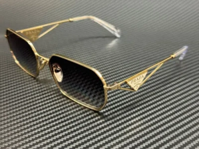 Pre-owned Prada Pr A51s Zvn30c Pale Gold Grey Gradient Women's 58 Mm Sunglasses In Blue
