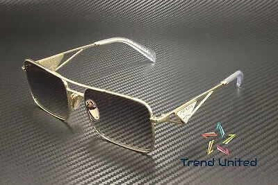Pre-owned Prada Pr A52s Zvn30c Pale Gold Gradient Blue Silver 56 Mm Women's Sunglasses In Gradient Blue Mirror Silver